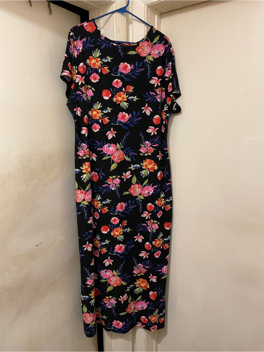 Bobbie Brooks Black Maxi Dress with Floral Print Size 2X
